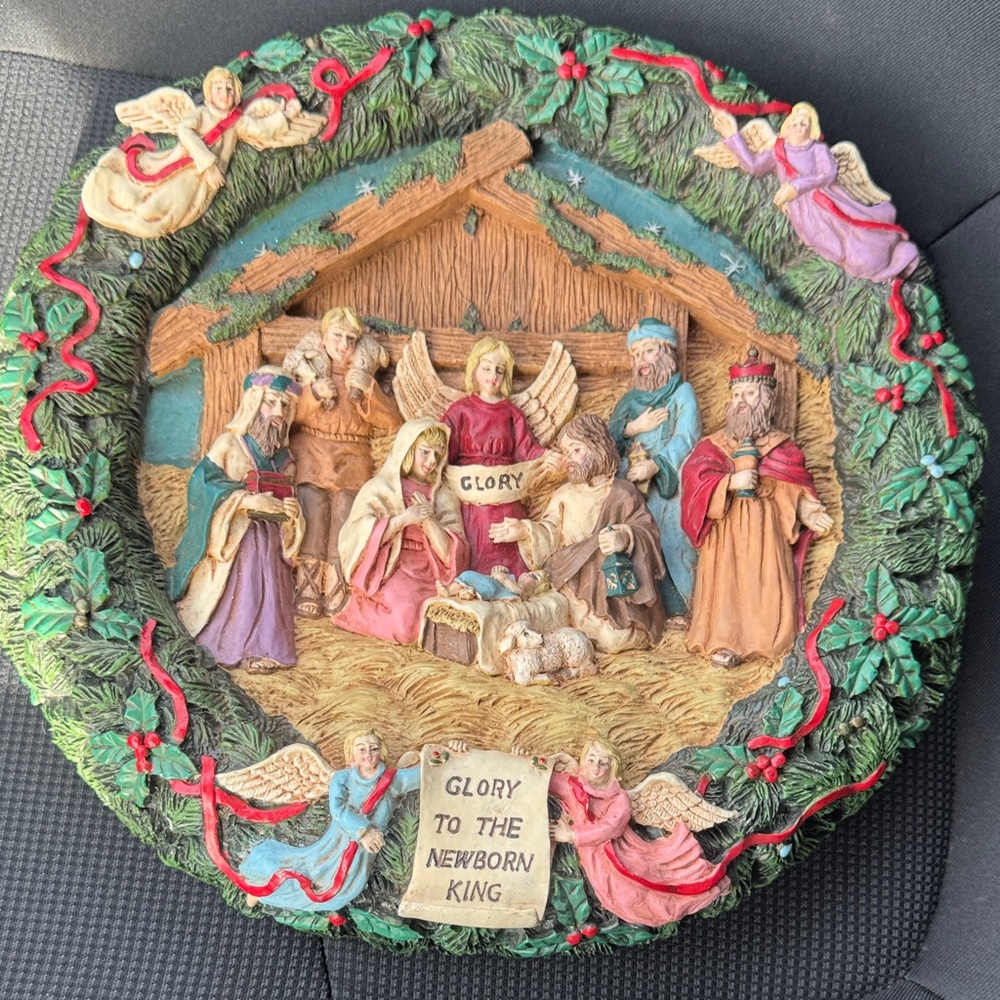 House of Lloyd Vintage 1993 Christmas Nativity Musical Wreath